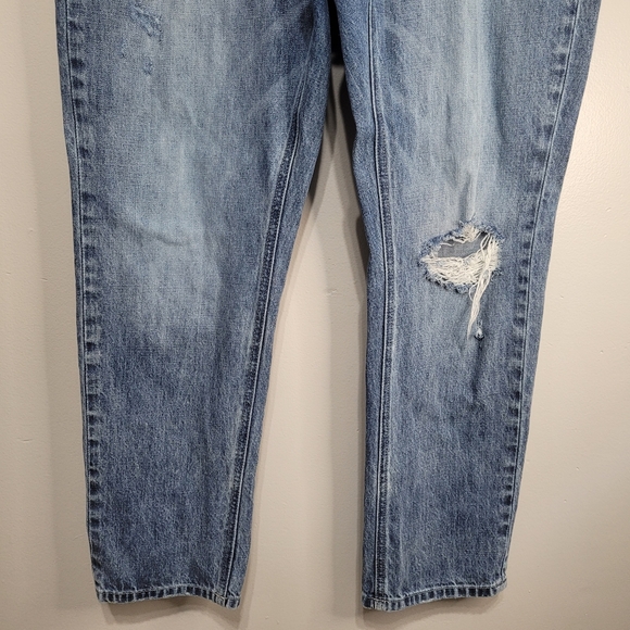 KanCan High Rise Straight Leg Cuffed 100% Cotton Distressed Jeans Size 15/31 - Picture 4 of 16